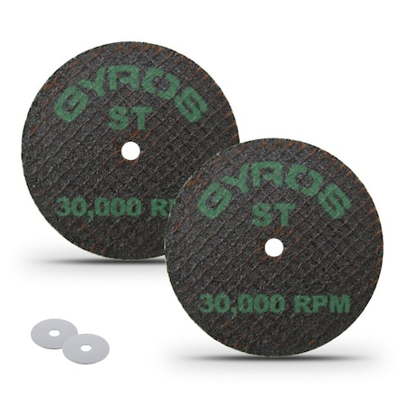 Gyros ST 2" Double Reinforced Resin Cut-Off Wheel, for Super Tensile Materials, Dia. Size 2", 2PK 11-42002
